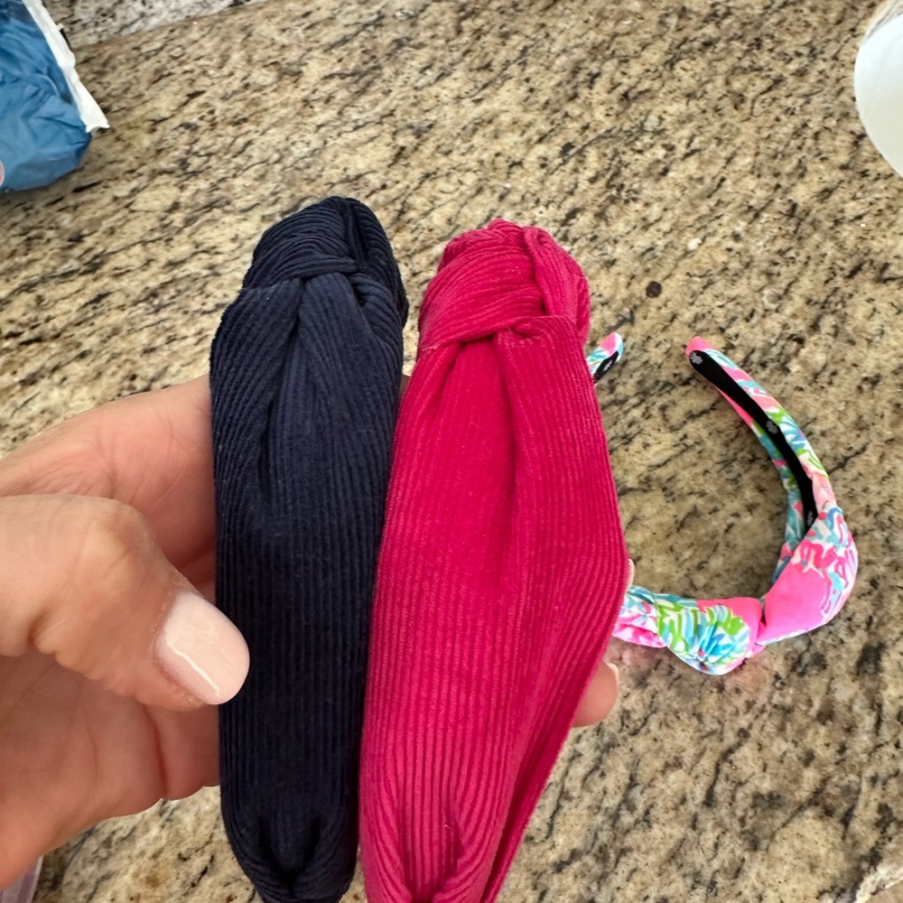 Stylish Kids Headband Set - Navy and Pink